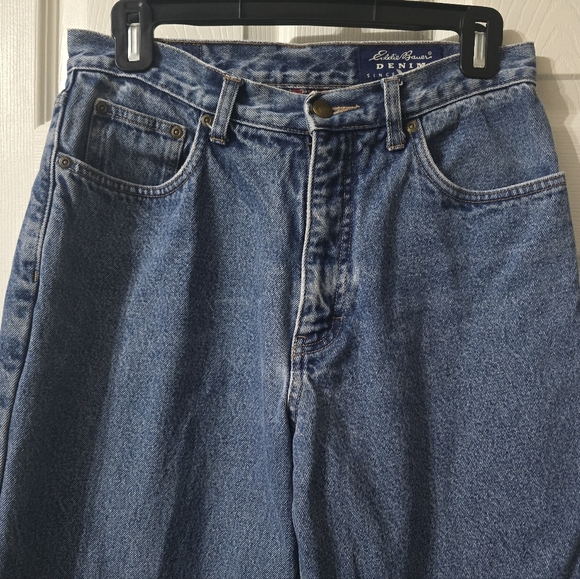 Vintage Flannel Lined Tapered Leg Mom Jeans by Eddie Bauer, 100% Cotton, EUC! - Picture 2 of 11